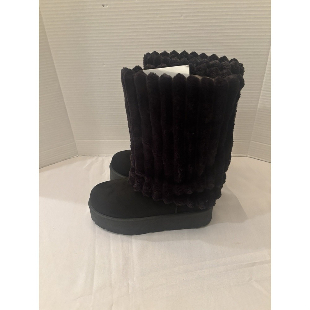 CARLKARIDA Platform Mid-Calf Woman's  Boots with Faux Fur  Size 8.5 NEW